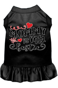 Mirage Pet Product Mommy is My Bestie Screen Print Dog Dress Black XXL (18)