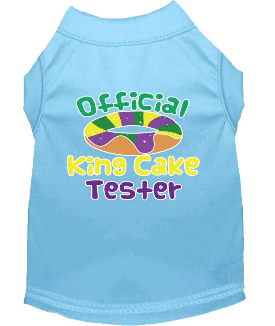 Mirage Pet Product King cake Taster Screen Print Mardi gras Dog Dress Baby Blue Med