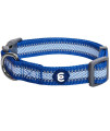 Blueberry Pet Essentials Reflective Back To Basics Adjustable Dog Collar, Navy Blue, Large, Neck 18-26