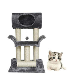 Wyqwanljx Tunnel Cat Climbing Frame Small-Scale Cat Jumping Platform Bedroom Cat Toy Cat House Sisal Column Cat Scratch Boardgray
