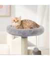 FISH&NAP US08H Cat Tree Cat Tower Cat Condo Sisal Scratching Posts with Jump Platform Cat Furniture Activity Center Play House Grey