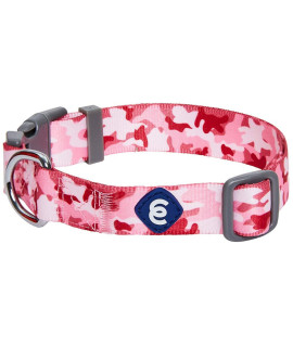 Blueberry Pet Essentials Pink Camo Print Camouflage Adjustable Dog Collar, Medium, Neck 145-20