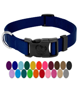 Country Brook Petz - 30+ Vibrant Colors - American Made Deluxe Nylon Dog Collar with Buckle (Mini, 3/8 Inch Wide, Royal Blue)