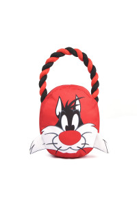 LOONEY TUNES for Pets Sylvester Rope Head Stuffed Dog Toy for All Dogs | Red, White, and Black Character Plush Fabric Toy for Dogs | Cute Rope Canvas Dog Toy