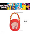 LOONEY TUNES for Pets Porky Pig Rope Head Stuffed Dog Toy for All Dogs | Red and Yellow Character Plush Fabric Toy for Dogs | Cute Rope Canvas Dog Toy