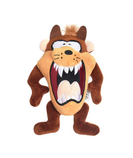 LOONEY TUNES for Pets Tasmanian Devil Taz Big Head Plush Dog Toy, Stuffed Animal for Dogs, Size Large | 9-inch Dog Toy for All Dogs | Cute Squeak Toy for Dogs in Brown