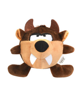 LOONEY TUNES for Pets Brown Tasmanian Devil Taz Ball Body Plush Dog Toy for All Dogs | Squeak Toy for Dogs | Cartoon Character Soft Plush Stuffed Dog Toy