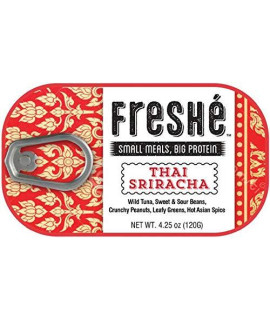 Fresha Gourmet Canned Tuna (Thai Sriracha, 10 Pack) Healthy High-Protein Snack Ready To Eat Meal - Premium All-Natural, Non-Gmo, Wild Caught Tuna - Mediterranean Diet Friendly