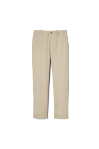 French Toast Boys Adjustable Waist Stretch Straight Fit chino Pant (Standard Husky), School Uniform Khaki, 18