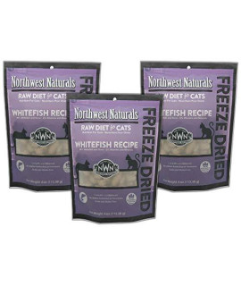 Northwest Naturals 3 Pack of Whitefish Freeze-Dried Raw Diet for Cats, 4 Ounces Each, Made in The USA