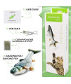 Flopping Fish Cat Toy - Interactive Floppy Fish Cat Kicker Toy with 2 Catnip Packets | Funny Moving Cat Toy for Excercise & Boredom | USB-Charged, Soft & Washable | Electric Fish Cat Toy Gift 12x5 in.