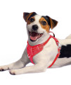 BARKBAY No Pull Dog Harness Front Clip Heavy Duty Reflective Easy Control Handle for Large Dog Walking with ID tag Pocket(Red,M)