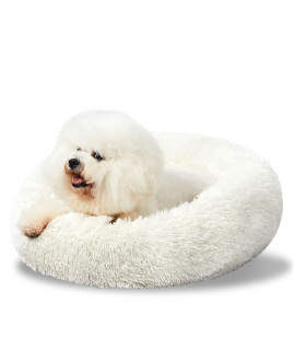 Washable Dog Round Bed Small, Donut Dog Bed Small Dog, Comfy Dog Calming Cuddler Bed