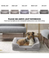 MARTHA STEWART Bella Modern Orthopedic Memory Foam Dog Lounge Sofa, Soft Cushion, Machine Washable Removable Cover, Comfy Bolster Pet Beds, Plush Filling for Large Kitten, Puppy, Cat, Small Grey