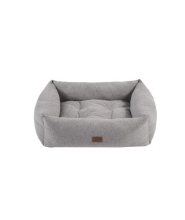 MARTHA STEWART Orthopedic Dog Lounge Sofa, Removable Cover All Around Protection Four Sided Bolster Comfie Pet Beds, X-Small, Charlie Grey