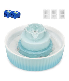 cupcake cat Water Fountain Porcelain, Pet Fountain for Dog and cat, 3 carbon Filters and 2 Water Pumps