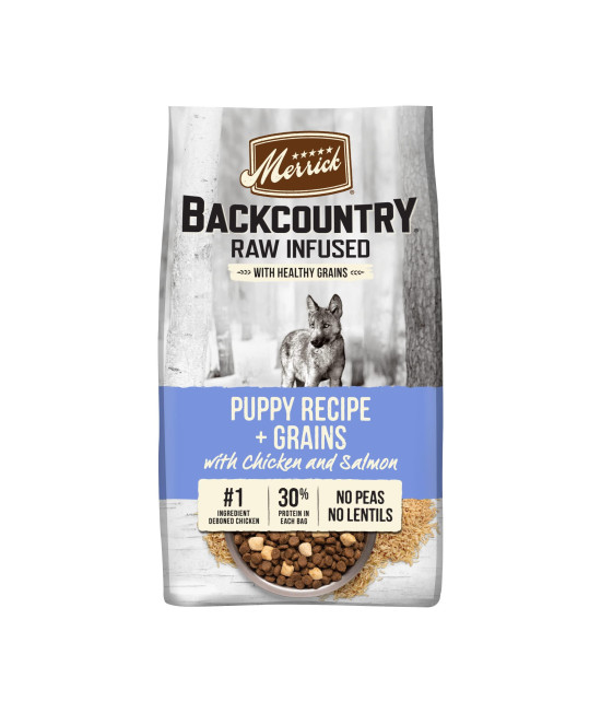 Merrick Backcountry Raw Infused Puppy Food Recipe with Healthy Grains, Freeze Dried Dog Food - 10 lb. Bag