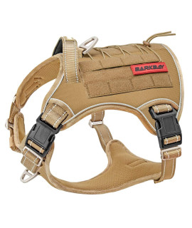 Tactical Dog Harness Large,Military Service Weighted Dog Vest Harness Working Dog MOLLE Vest with Loop Panels, No-Pull Training Harness with Leash Clips for Walking Hiking Hunting(Coyote Brown,L)