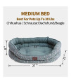 KEMULUS 27?x22? Padded Floral Bolster Dog Bed for Medium Dogs Round Orthopedic Sleeping Bed Anxiety Plush Bed for Cats and Dogs Cozy Self Warming Cuddler Bed Washable Cat Cushion Bed