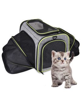 Expandable Cat Carrier Airline Approved ,Soft Sided Large Collapsible Travel Pet Dogs Carrier