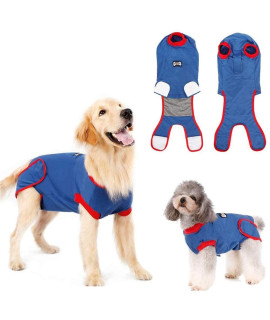 DogLemi Dog Surgical Recovery Suit, Recovery Suit for Dogs After Surgery, Dog Recovery Suit MaleFemale coneE-collar Alternative Skin Protection Prevent Licking Biting Soft comfortable Onesie Blue