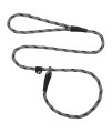 Mendota Pet Slip Leash - Dog Lead and Collar Combo - Made in The USA - Black Ice Silver, 3/8 in x 6 ft - for Small/Medium Breeds