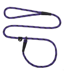 Mendota Pet Slip Leash - Dog Lead and Collar Combo - Made in The USA - Black Ice Purple, 3/8 in x 6 ft - for Small/Medium Breeds