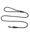 Mendota Pet Snap Leash - British-Style Braided Dog Lead, Made in The USA - Black Ice Silver, 3/8 in x 6 ft - for Small/Medium Breeds