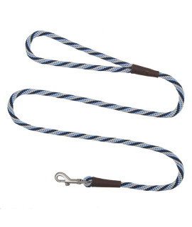 Mendota Pet Snap Leash - British-Style Braided Dog Lead, Made in The USA - Arctic Blue, 3/8 in x 6 ft - for Small/Medium Breeds