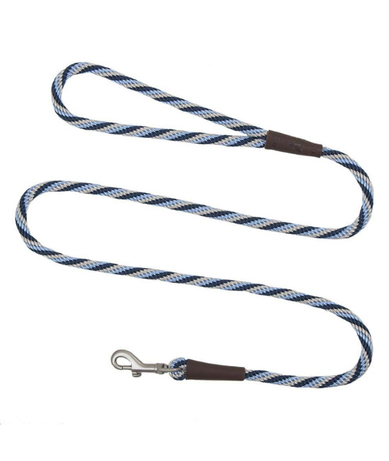 Mendota Pet Snap Leash - British-Style Braided Dog Lead, Made in The USA - Arctic Blue, 3/8 in x 6 ft - for Small/Medium Breeds