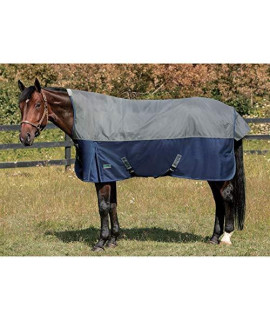 NorthWind by Dover Saddlery Plus High-Neck Heavyweight Turnout Blanket, 80, Charcoal/Navy