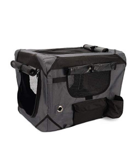 ZEUS Deluxe Soft Crate for Pets with Storage Case, Great for Travel & Training, XX-Large, Grey/Black