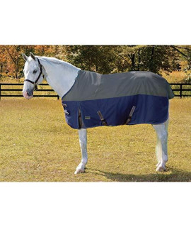 Dover Saddlery NorthWind by Rider's International Plus Detach-A-Neck Medium Weight Turnout Blanket, 74, Charcoal/Navy