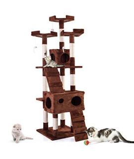 COZIWOW 67? Tall Cat Trees and Towers with Scratching Posts Condos Hammock Resting Perch, Indoor Pet Activity Furniture Play House for Large Cats Kitty Kitten