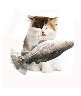 caiyuangg Electric Dancing Fish Cat Catnip Toy Realistic Moving Cat Fish Toy, Simulation Plush Fish Shape Toy Doll, Supplies for Cat/Kitty/Kitten Fish Flop Cat Toy Bite chew Codfish