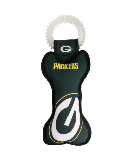 Pets First NFL Green Bay Packers Dental Dog TUG Toy with Squeaker. Tough PET Toy for Healthy Fun, Teething & Cleaning Pet's Teeth & Gum. (GBP-3310)