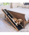 DoggoRamps Dog Ramp for Beds - Solid Hardwood with 5 Finish Options - Adjustable up to 37" High Beds with Low Incline, Safety Rails & Anti-Slip Grip, For Small Dogs up to 50lbs - Made in North America