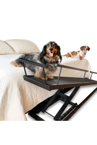 DoggoRamps Dog Ramp for Beds - Solid Hardwood with 5 Finish Options - Adjustable up to 37 High Beds with Low Incline, Safety Rails & Anti-Slip grip, For Small Dogs up to 50lbs - Made in North America