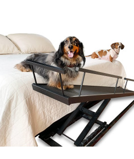 DoggoRamps Dog Ramp for Beds - Solid Hardwood with 5 Finish Options - Adjustable up to 37 High Beds with Low Incline, Safety Rails & Anti-Slip grip, For Small Dogs up to 50lbs - Made in North America