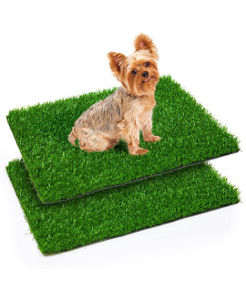 Oiyeefo Artificial grass for Dogs, 2 Packs Fake grass for Dogs to Pee On, Washable Reusable Dog grass Pee Pads for Dog Potty Indoor Outdoor Training Area Patio Lawn Decoration(18 x 28)