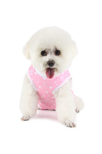 Etdane Recovery Suit for Dog cat After Surgery Dog Surgical Recovery Onesie Female Male Pet Bodysuit Dog cone Alternative Abdominal Wounds Protector Pink StarMedium