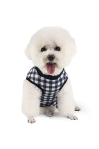 Etdane Recovery Suit for Dog cat After Surgery Dog Surgical Recovery Onesie Female Male Pet Bodysuit Dog cone Alternative Abdominal Wounds Protector Black PlaidX-Small