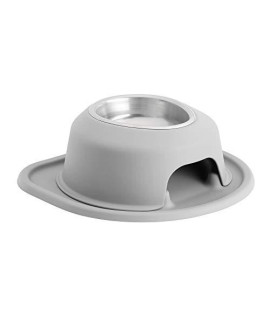 WeatherTech Single High Pet Feeding System - Raised Dog/Cat Bowl - 4" High Stand Light Grey (SH1604LGLG)