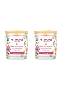 One Fur All, Pet House Candle - 100% Soy Wax Candle - Pet Odor Eliminator for Home - Non-Toxic and Eco-Friendly Air Freshening Scented Candles - Wildflowers