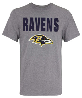 New Era Nfl Mens 50 Yard Line Dri-Fit Short Sleeve T-Shirt, Baltimore Ravens, Large