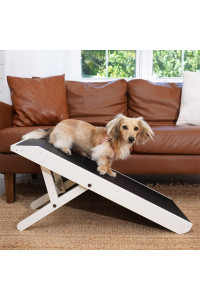 DoggoRamps - Couch Ramp for Dogs - Solid Hardwood - Adjustable Height with Mini Platform Top & Anti-Slip Grip - 5 Colors Options