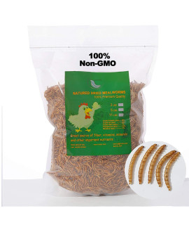 WORKPOINT 5LB 100% Natural Non-GMO High Protein Dried Mealworms, Large Size No Moisture, Perfect for Chickens Birds Hedgehog Hamster Fish Reptile Turtles