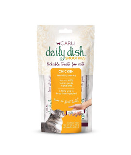 Caru - Daily Dish Smoothies - Lickable Chicken Cat Treat - 4 Pack.5oz Tubes