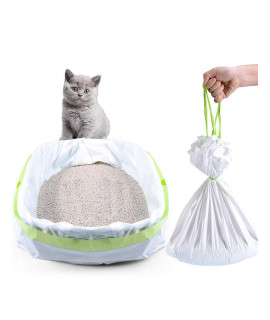PETOCAT Litter Box Liners, 34 Count Jumbo Cat Litter Pan liners, Drawstring Litter Liner Bags For Litter Box, Easy Clean Up. Thick Large Kitty Litter Liner XL, Eco Friendly Pet Cat Supplies(36" x 19")