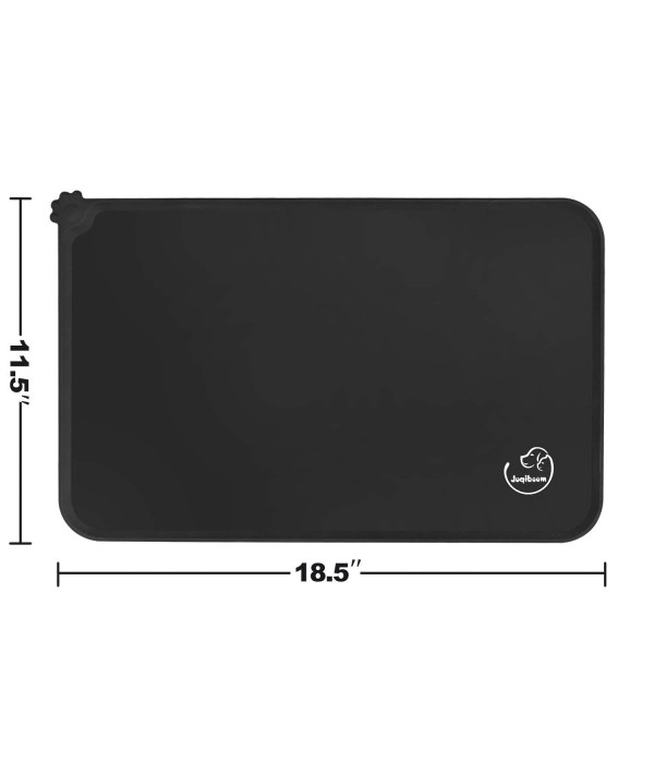 Silicone Cat Dog Feeding Mat, Small (18.5 x 11.5), Waterproof Pet Bowl  Placemat, Non-Stick Dog Food Mat for Food and Water, Suitable for Small  Pets, Black 